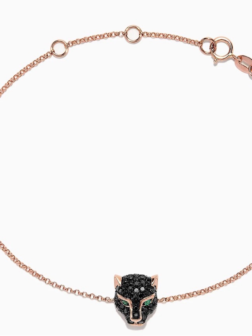 Effy 14K Gold Black Diamond & Emerald Bracelet, 0.44 TCW